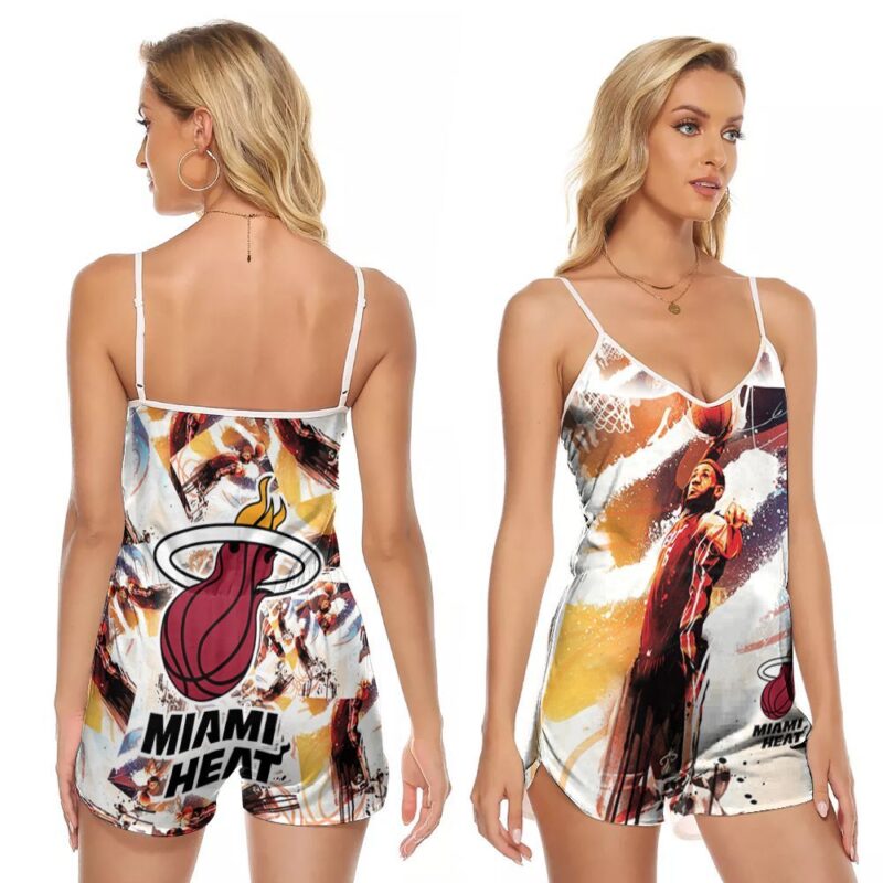 Miami Heat Lebron James 6 Legend Player NBA Basketball Team Gift For Miami Fans V-neck Romper Jumpsuit RJ01251