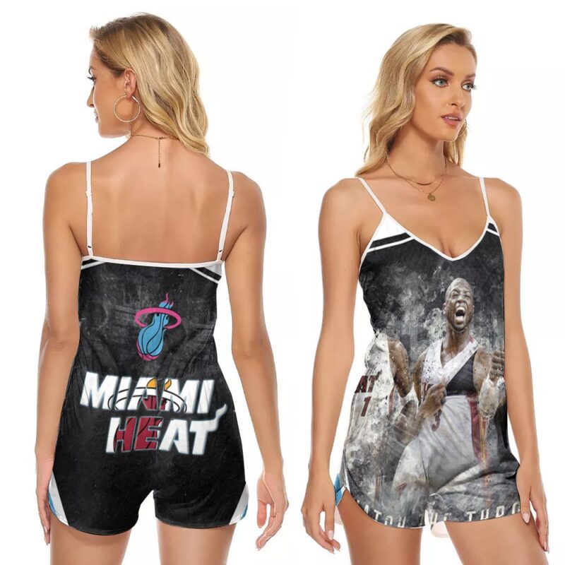 Miami Heat Watch The Throne Chris Bosh 3 Lebron James Dwyane Wade NBA Gift For Miami Fans V-neck Romper Jumpsuit RJ01029