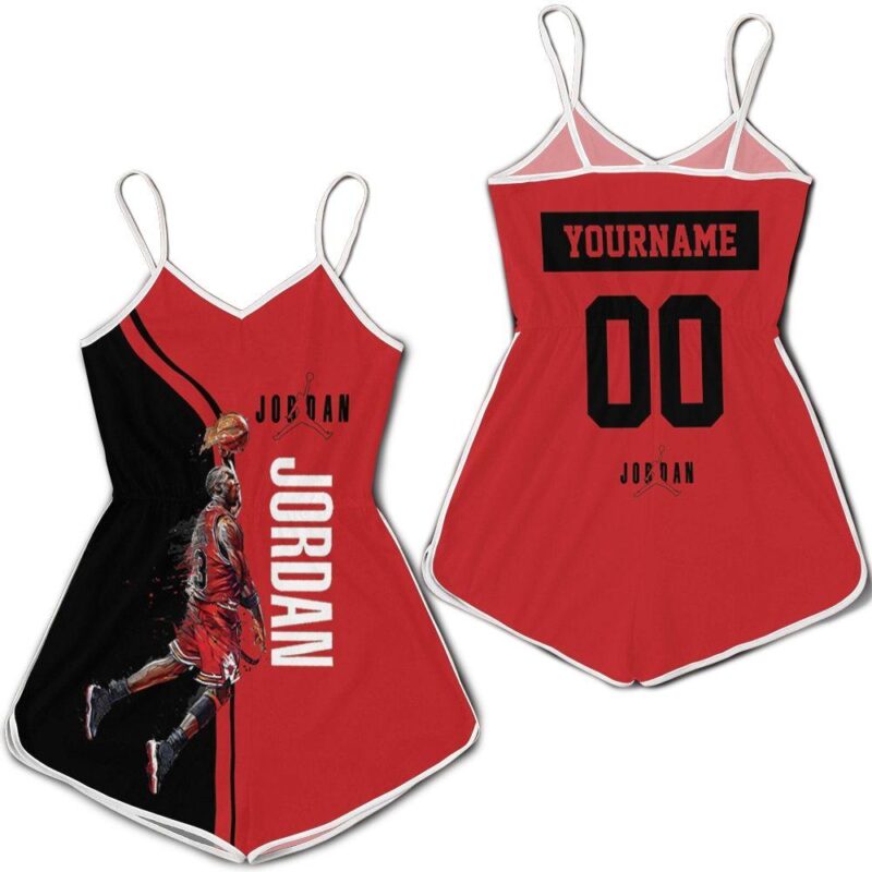 Michael Jordan 23 Chicago Bull Jump Shot Logo Personalized Romper RJ02111