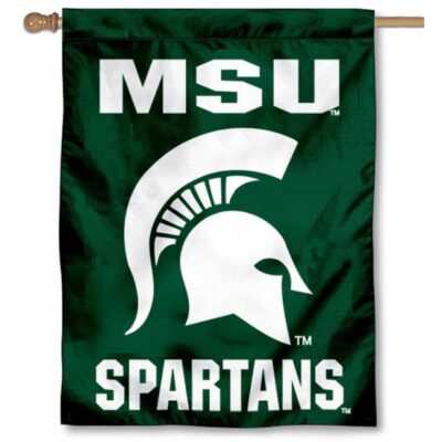 Michigan State Spartan Head House Flag H0132