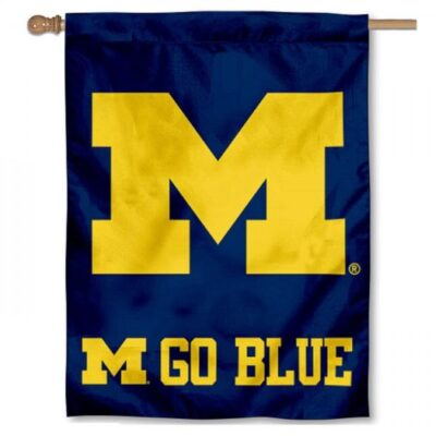 Michigan Wolverines Go Blue House Flag H0199