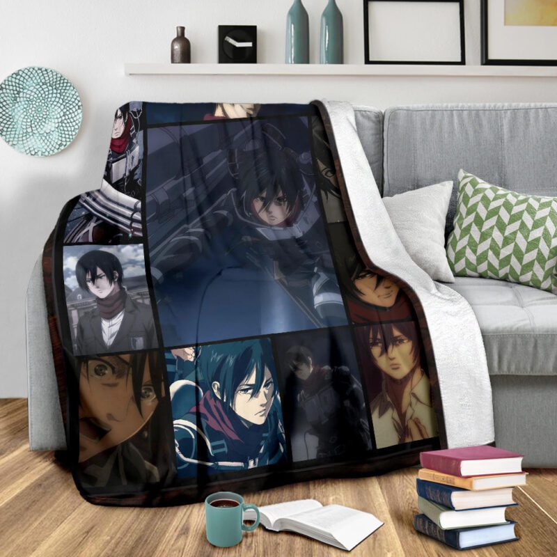 Mikasa Ackerman Attack On Titan Fleece Blanket Anime Home Decor Custom For Fans 2 1