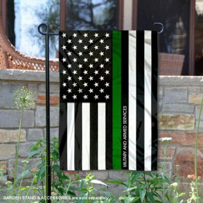 Military Green Thin Line Garden Flag GF01039
