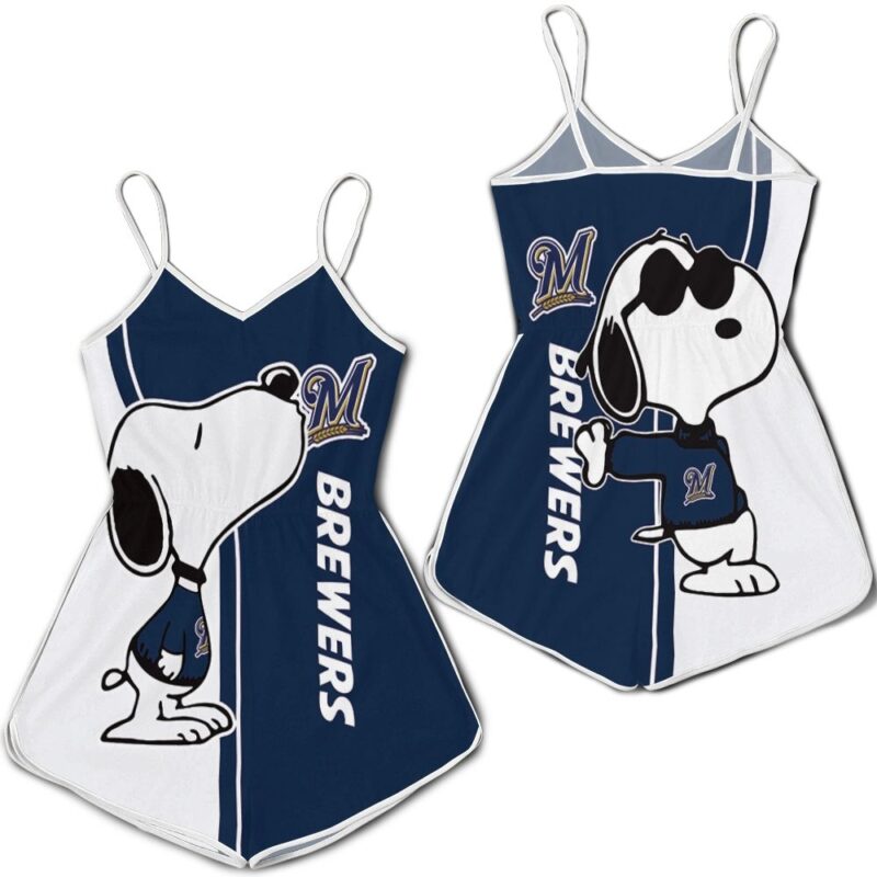 Milwaukee Brewers Snoopy Lover 3D Printed Romper RJ03549