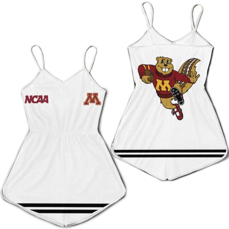 Minnesota Golden Gophers Ncaa Classic White With Mascot Logo Gift For Minnesota Golden Gophers Fans Romper Jumpsuit RJ01615