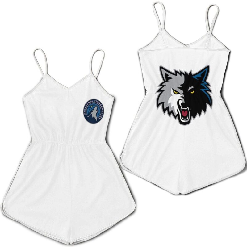 Minnesota Timberwolves Basketball Classic Mascot Logo Gift For Timberwolves Fans White Romper RJ01703