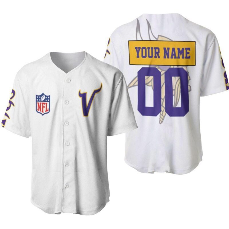 Minnesota Vikings Nfl Bomber Jacket 3d Baseball Jersey BJ01104