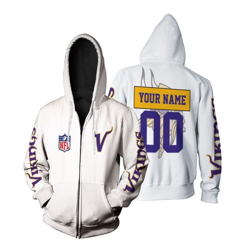 Minnesota Vikings Nfl Bomber Jacket 3d Personalized 1 Zip Hoodie BJ01106