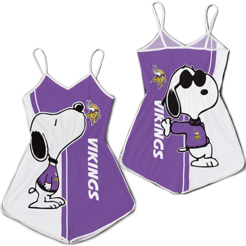 Minnesota Vikings Snoopy Lover 3D Printed Romper RJ03150