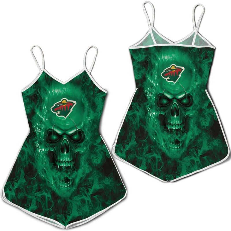 Minnesota Wild NHL Fans Skull Romper RJ03089