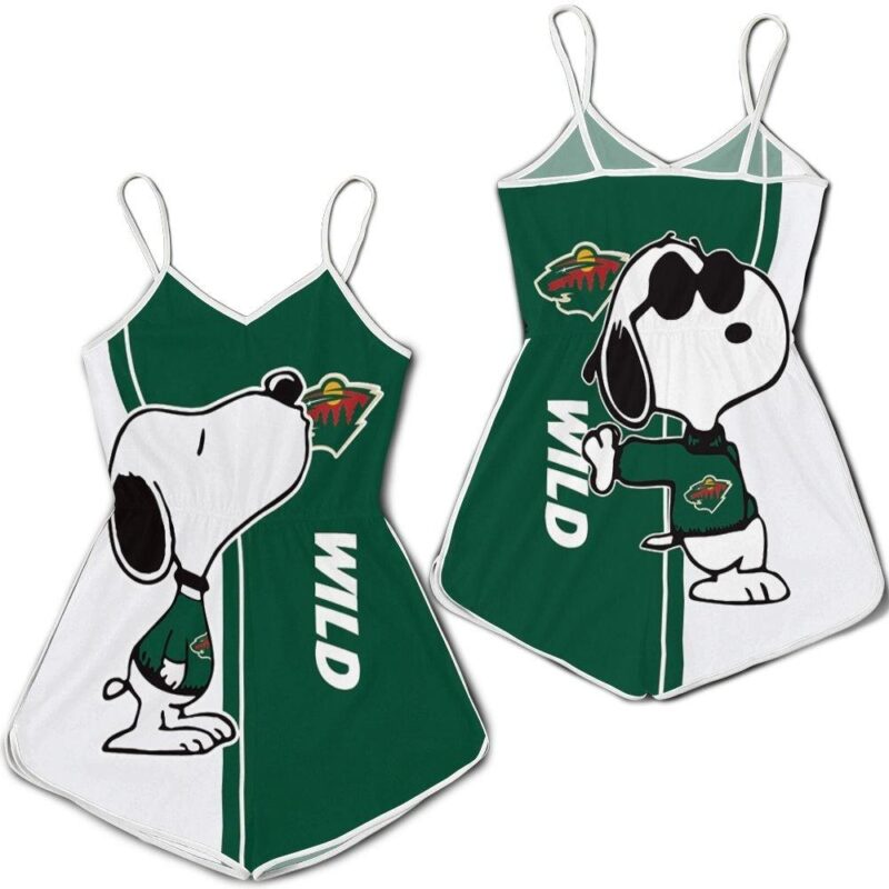 Minnesota Wild Snoopy Lover 3D Printed Romper RJ05606