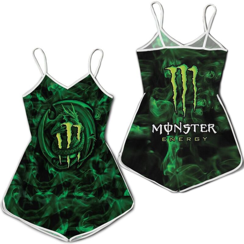 Monster Energy Dragon Bat Green 3d Full Print Romper RJ04017