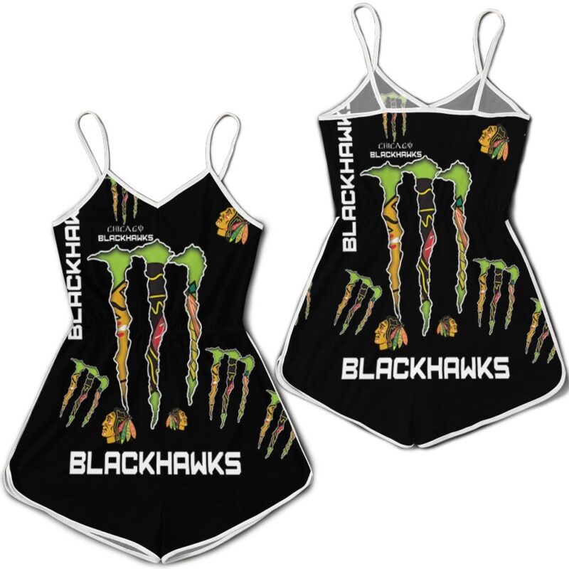 Monster Energy Logo For Lovers Chicago Blackhawks Romper RJ02277