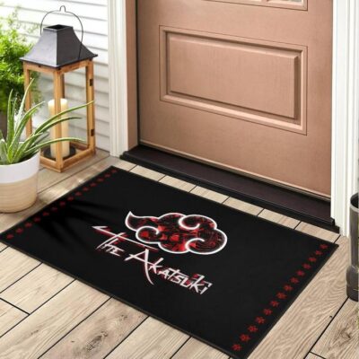Naruto Anime Door Mat Akatsuki Members In Red Cloud Sharingan Patterns Door Mat Welcome Mat 2