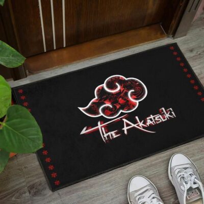 Naruto Anime Door Mat Akatsuki Members In Red Cloud Sharingan Patterns Door Mat Welcome Mat 3