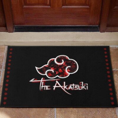 Naruto Anime Door Mat - Akatsuki Members In Red Cloud Sharingan Patterns Door Mat Welcome Mat