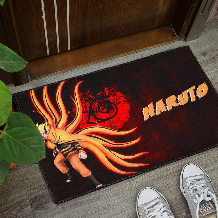 Naruto Anime Naruto Nine Tails Red And Black Door Mat Welcome Mat – Let ...