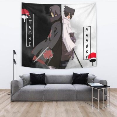 Naruto Anime Tapestry - Itachi And Susuke Uchiha Clan Back To Back Tapestry Wall Hanging 2 Naruto Anime Tapestry Itachi And Susuke Uchiha Clan Back To Back Tapestry Wall Hanging 2