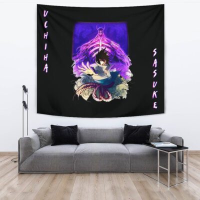 Naruto Anime Tapestry - Uchiha Sasuke Shraingan Power Purple Susano Tapestry Wall Hanging 3 Naruto Anime Tapestry Uchiha Sasuke Shraingan Power Purple Susano Tapestry Wall Hanging 3