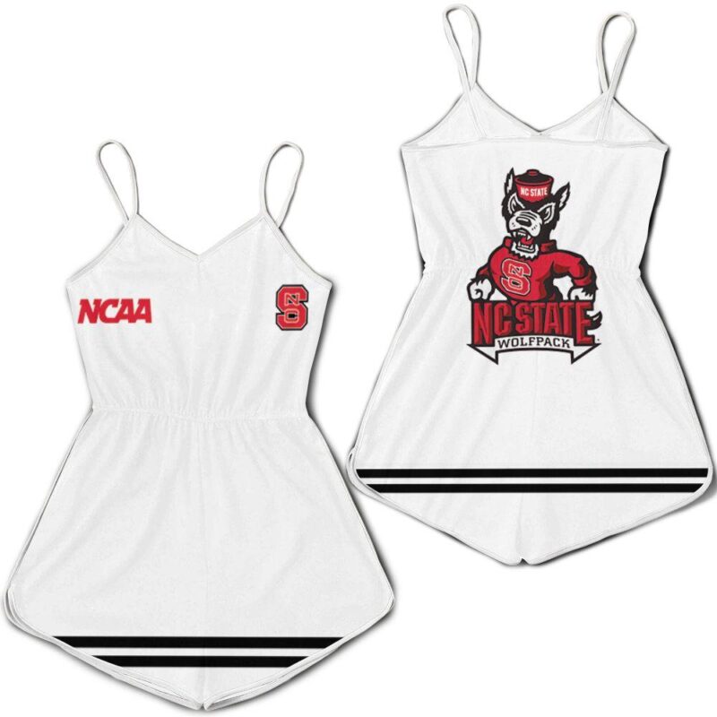 Nc State Wolfpack Ncaa Classic White With Mascot Logo Gift For Nc State Wolfpack Fans Romper Jumpsuit RJ05514