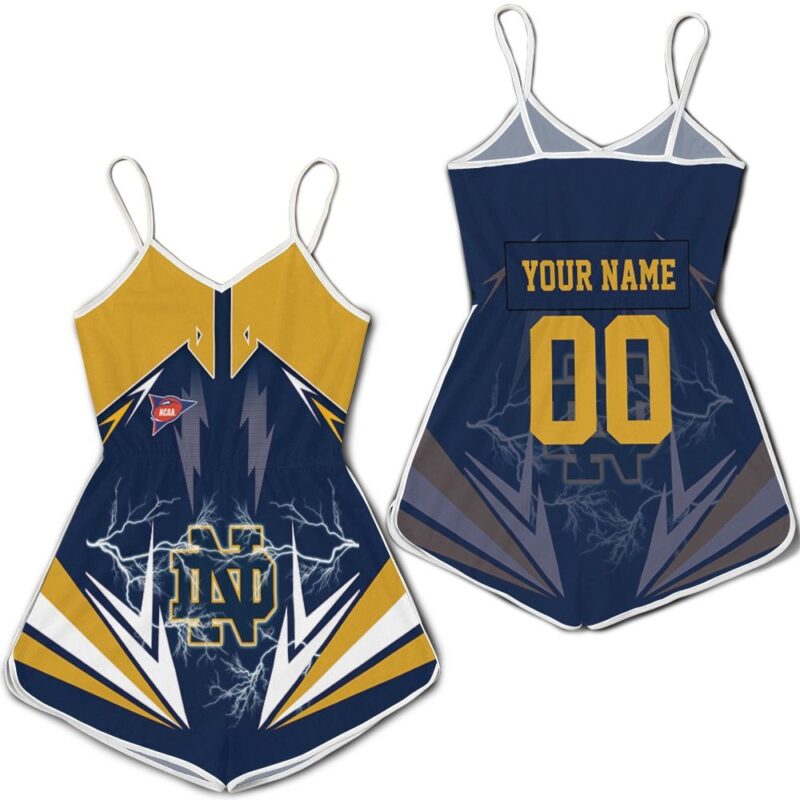 Ncaa Notre Dame Fighting Irish Lightning 3d Personalized 1 Romper RJ02540