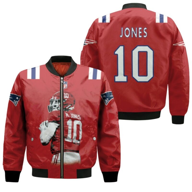 New England Patriots Mac Jones 10 Legendary Captain NFL Red Game Gift For Patriots Fans Bomber Jacket BJ00518