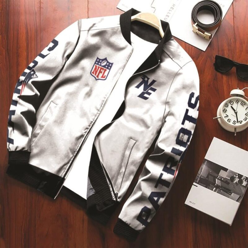 New England Patriots Nfl Logo on chest 3d designed for New England Patriots Fans Bomber Jacket BJ00621