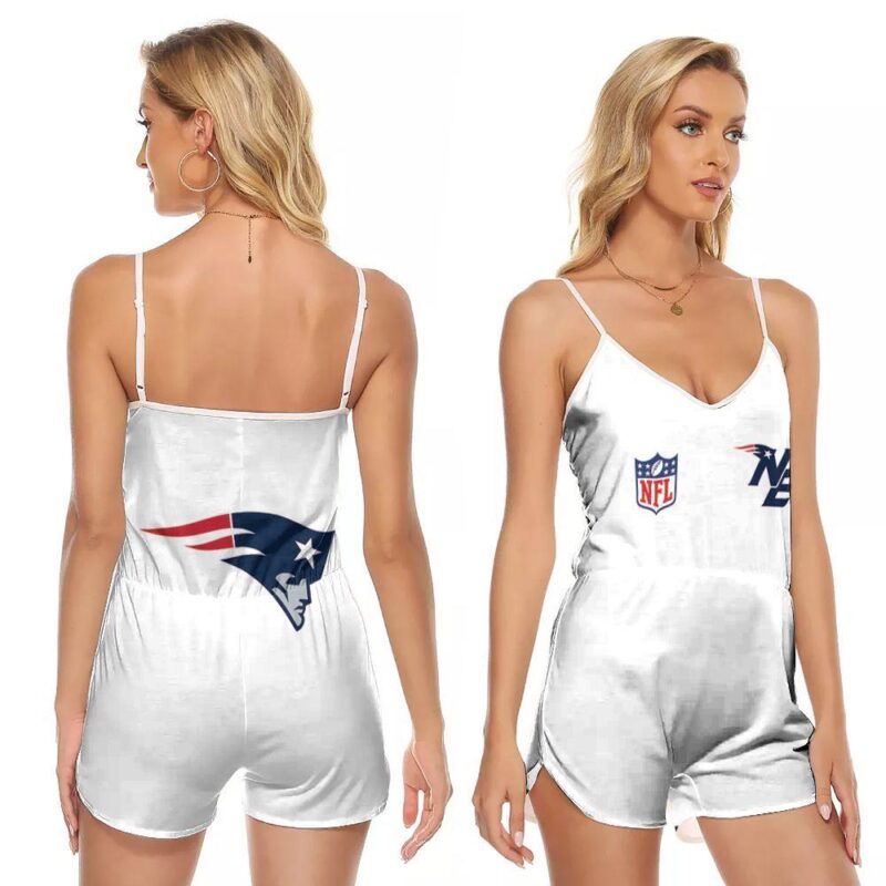 New England Patriots Nfl Logo on chest 3d designed for New England Patriots fan V-neck Romper Jumpsuit RJ00617