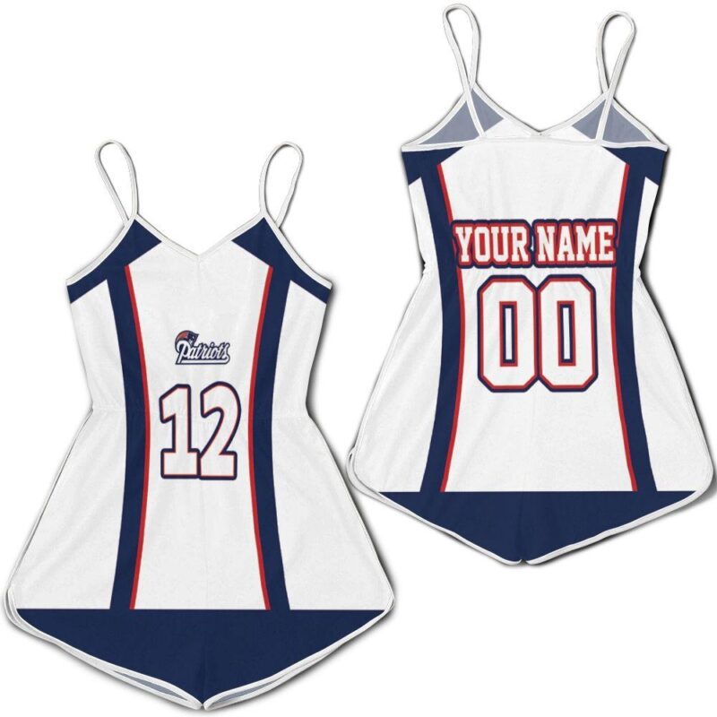 New England Patriots Tom Brady 12 Football Fans 3D Personalized Romper RJ02673