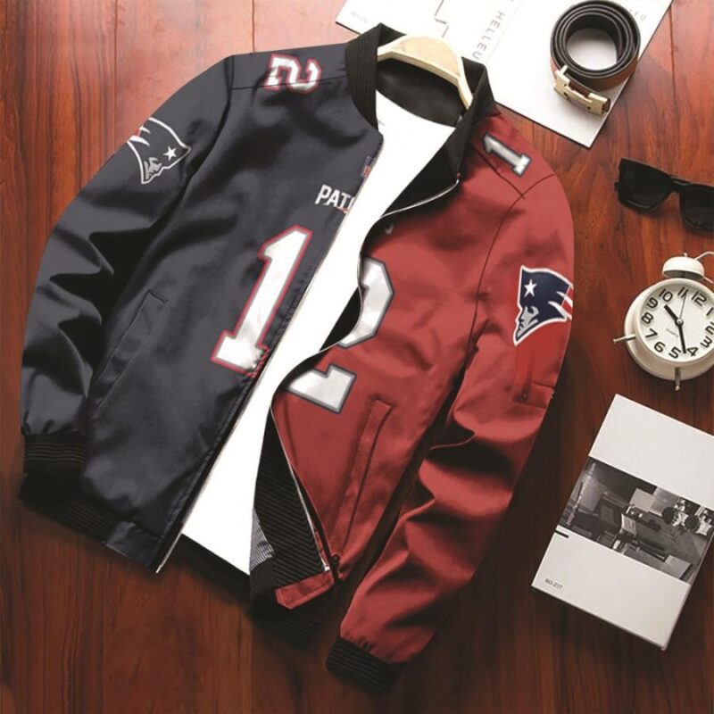 New England Patriots Tom Brady #12 NFL American Football Vapor Two Tone Jersey Style Gift For Patriots Fans Bomber Jacket BJ00563