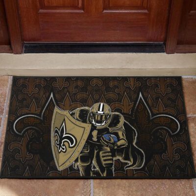 New Orleans Saints American Football Marquez Callaway 1 With Shield Saints Doodle Door Mat Welcome Mat