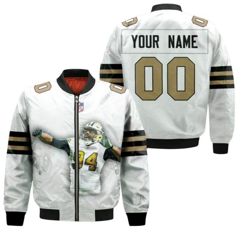 New Orleans Saints Cameron Jordan 94 White Jersey Style Gift With Custom Number Name For Saints Fans Bomber Jacket BJ00138