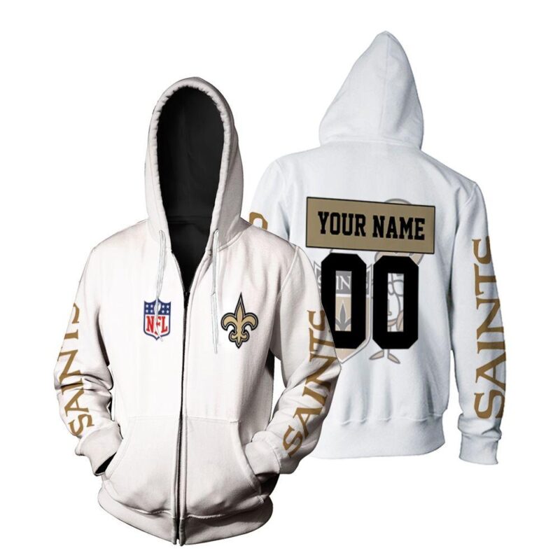 New Orleans Saints Nfl Bomber Jacket 3d Personalized 1 Zip Hoodie BJ01118