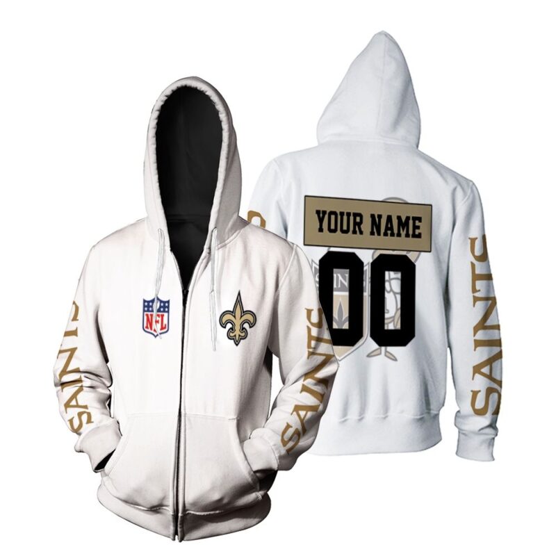 New Orleans Saints Nfl Bomber Jacket 3d Personalized Zip Hoodie BJ01114