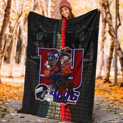 New York Giants American Football Team Fleece Blanket Big Muscle Player With Black Helmet Fleece Blanket 3