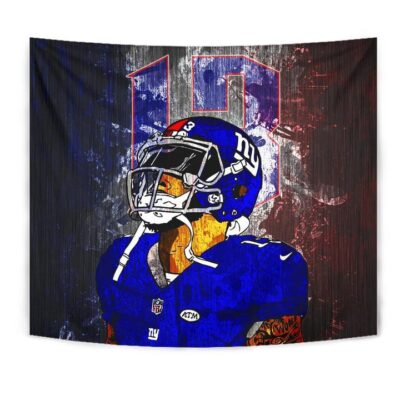 New York Giants American Football Team Tapestry Beckham Jr 13 Colored Artwork Splash Color Tapestry Wall Hanging