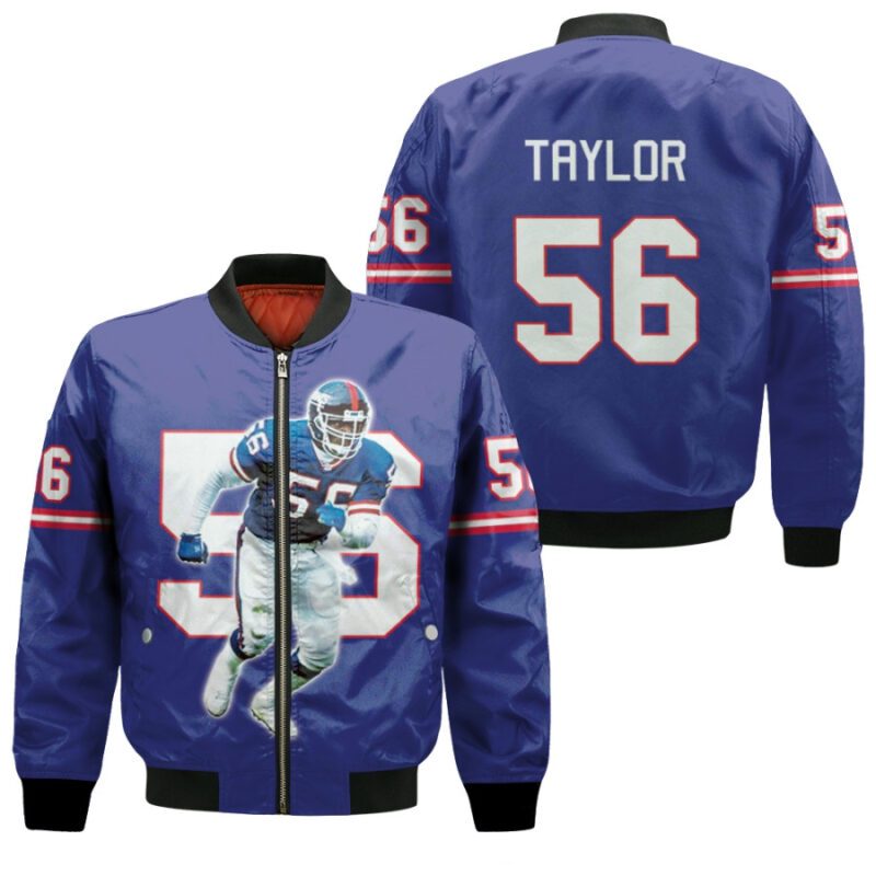 New York Giants Lawrence Taylor 56 Legendary Captain Royal 1986 Blue Gift For Giants Fans Bomber Jacket BJ03482