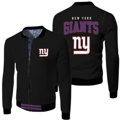 New York Giants NFL American Football Team Logo Black Gift For Giants Fans Fleece Bomber Jacket