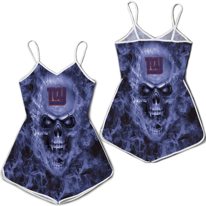 New York Giants NFL Fans Skull Romper RJ03388