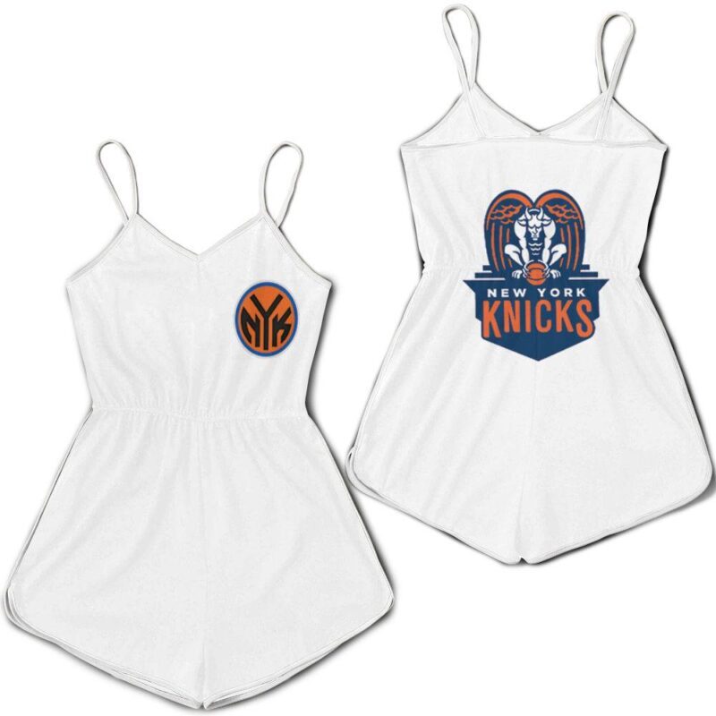 New York Knicks Basketball Classic Mascot Logo Gift For Knicks Fans White Romper RJ01747