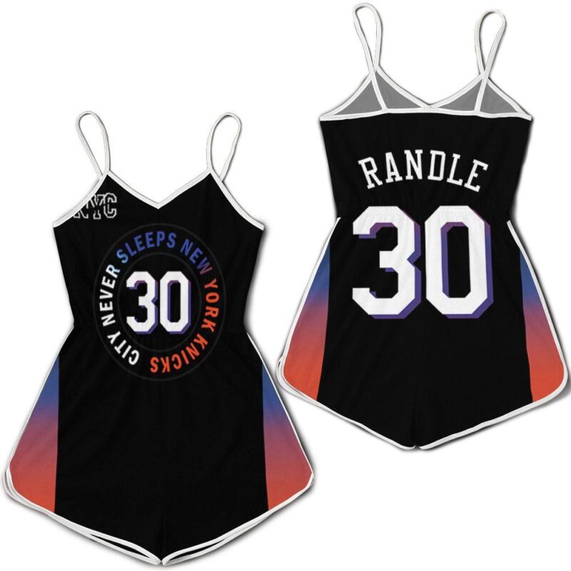 New York Knicks Julius Randle 30 2020 Nba Black City Edition Jersey Inspired Style Gift For New York Knicks Fans Romper Jumpsuit RJ05539