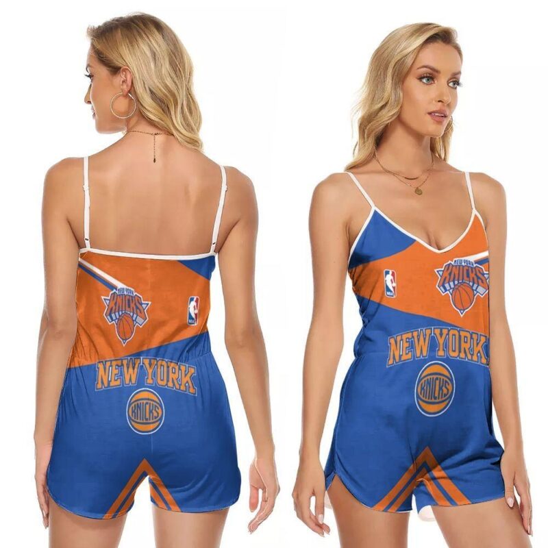 New York Knicks Nba Basketball Team Logo Gift For New York Knicks Fans New York Knicks Lovers V-neck Romper Jumpsuit RJ00912