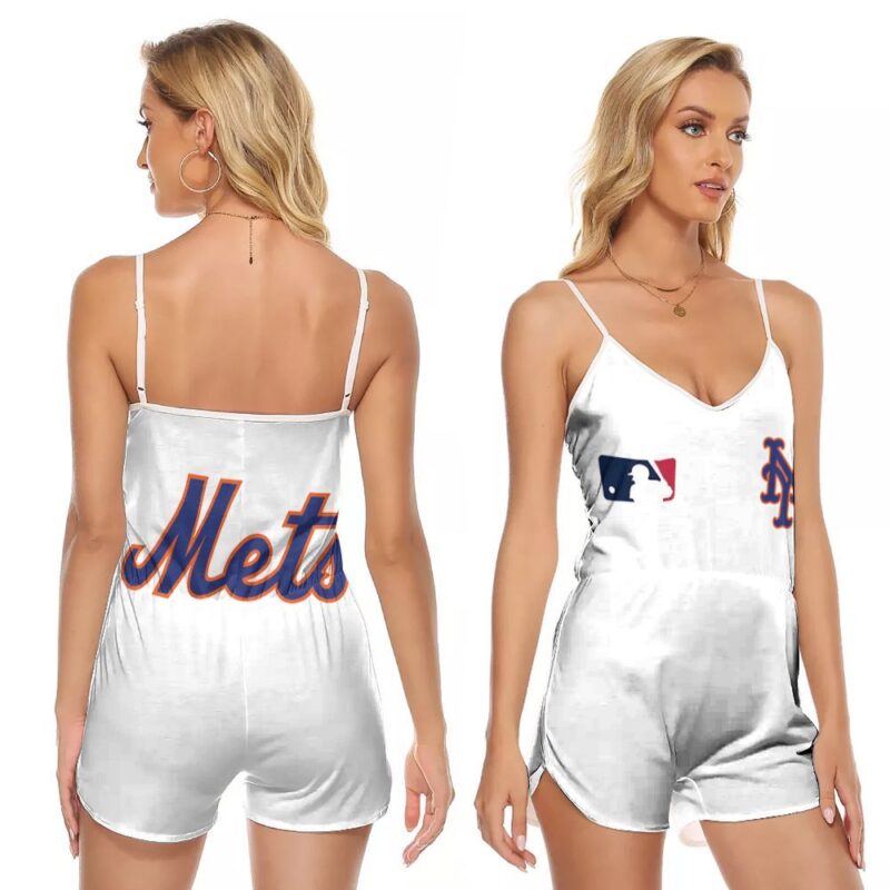 New York Mets MLB Baseball Team Logo Gift For New York Mets Fans Baseball Lovers V-neck Romper Jumpsuit RJ00652