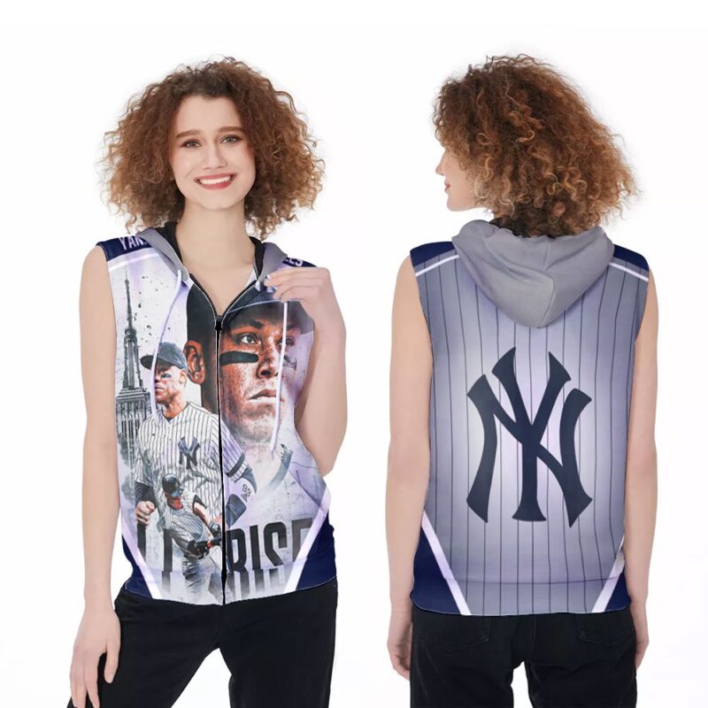 New York Yankees Aaron Judge 99 All Rise Legend Player MLB Baseball 3D Gift For Yankees Fans Judge Lovers Zip Sleeveless Hoodie ZSH0658