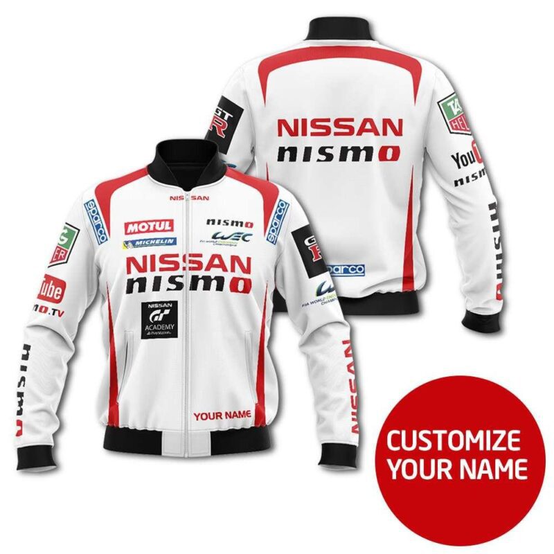 Nissan Nismo Auto Racing Team Costume 3D Personalized Design Gift With Custom Name For Nismo Fans Bomber Jacket BJ03776