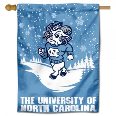 North Carolina Tar Heels Snowflake House Flag H0325