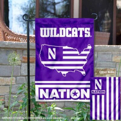 Northwestern Wildcats Garden Flag with USA Country Stars and Stripes GF00849