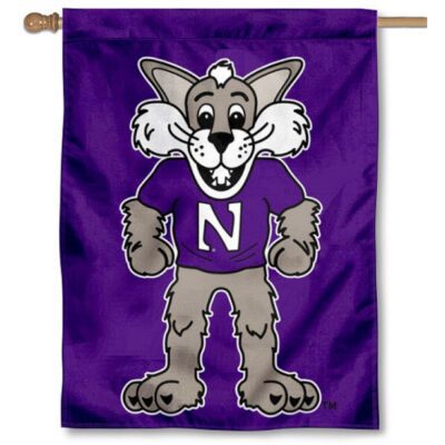 Northwestern Wildcats Willie the Wildcat House Flag H0158