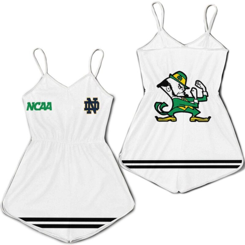 Notre Dame Fighting Irish Ncaa Classic White With Mascot Logo Gift For Notre Dame Fighting Irish Fans Romper Jumpsuit RJ05529