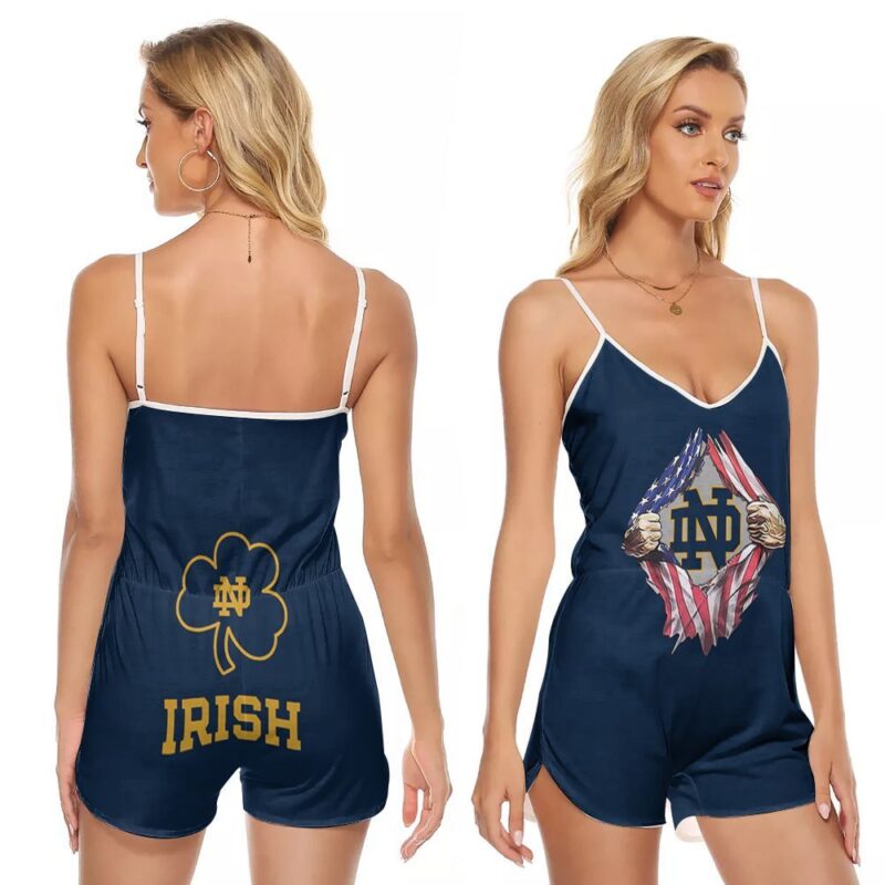 Notre Dame Fighting Irish football football team gift for Notre Dame Fighting Irish Fans 1 V-neck Romper Jumpsuit RJ01447